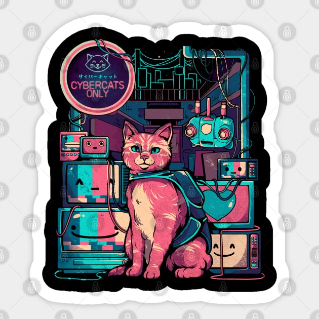 Cybercats Only - Funny Cat Geek Gift Sticker by eduely